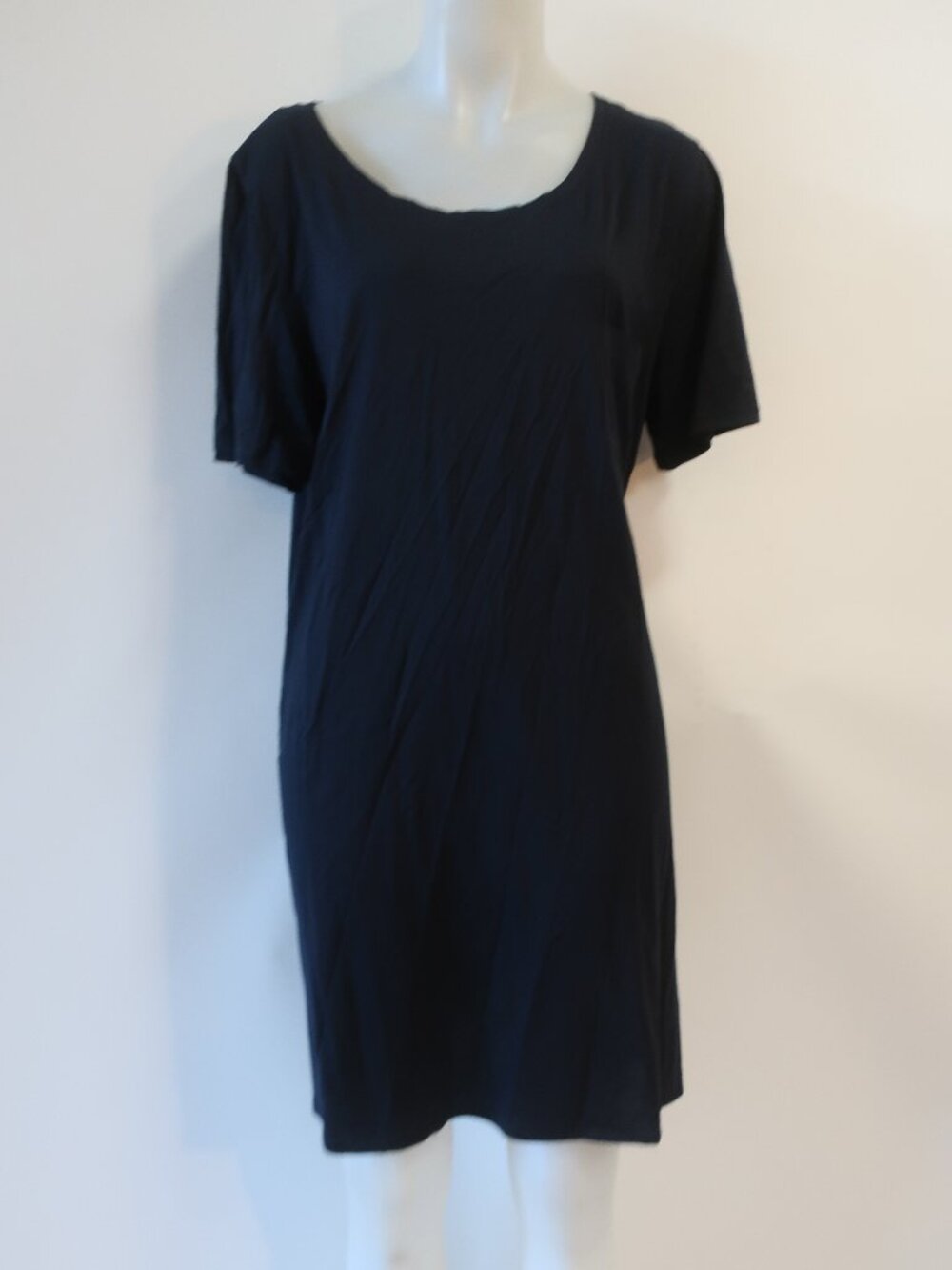 Womens Hanro Black Cotton T-Shirt Dress L